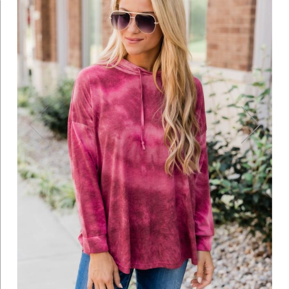 Pink Lily Tie Dye Hoodie